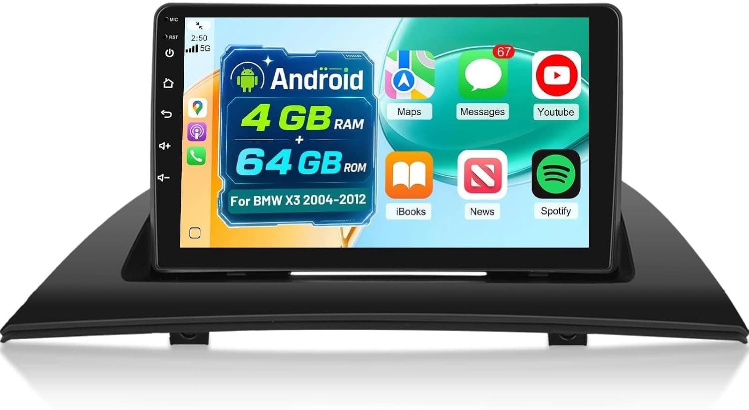 Android 13 Car Stereo Wireless CarPlay Android Auto BMW X3 2004-2012 Android Tou
