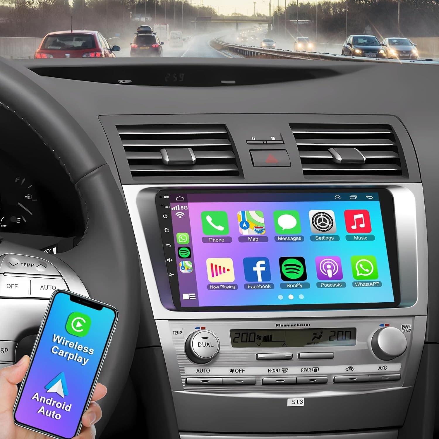 Touch Screen Car Radio Stereo for Toyota Camry 2006-2011 | Wireless Carplay&Andr