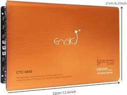 huananhe CTC-9800 4-Channel 12V Car Audio Amplifier Bridgeable Orange gallery image 3