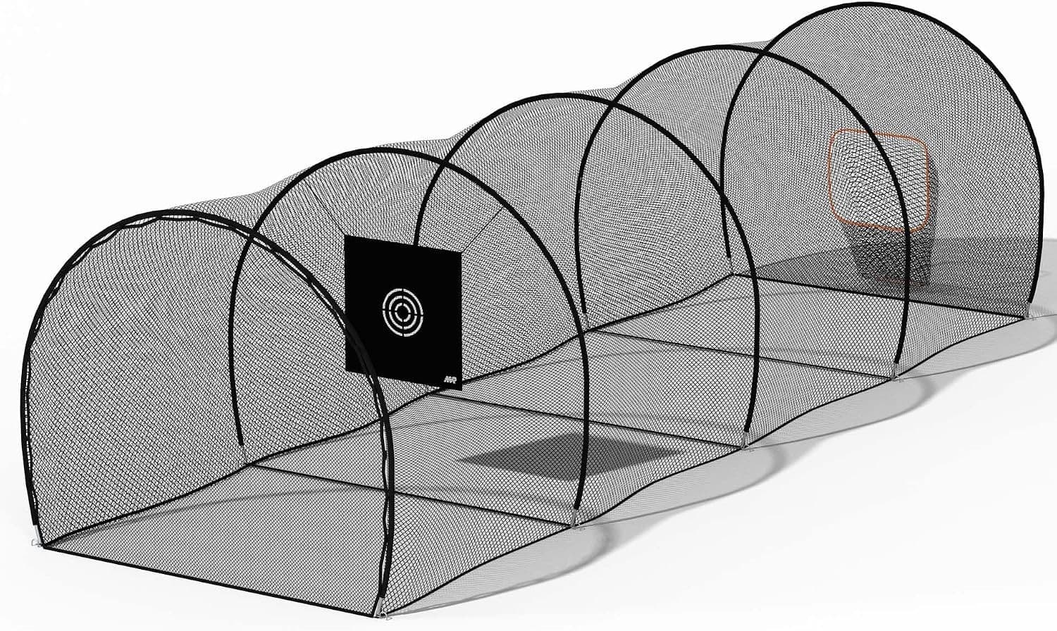 MR 40 ft Baseball Softball Batting Cage Net Frame Freestanding Black