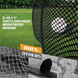 MR 40 ft Baseball Softball Batting Cage Net Frame Freestanding Black gallery image 4