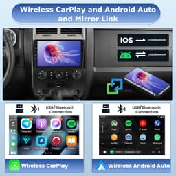 Android 13 Car Stereo Wireless CarPlay Android Auto Ford Escape 2007-2012 Car St gallery image 2