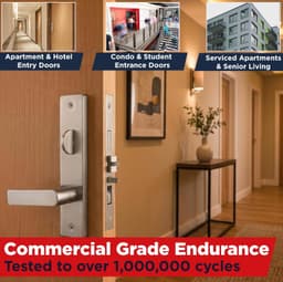 OAKMOORE Grade 1 F20 Commercial Mortise Lock Set Satin Stainless Steel gallery image 6