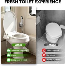 Terapaton RV Bidet Attachment Handheld Sprayer Combo White Non-Electric gallery image 4