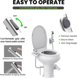 Terapaton RV Bidet Attachment Handheld Sprayer Combo White Non-Electric gallery image 5