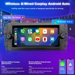 iCarSEPTON 6.8in GPS Car Stereo CarPlay Dodge Ram Jeep Chrysler gallery image 3