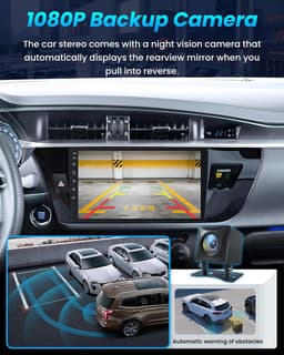 Jufodrca 10in Android 15 Car Stereo Toyota Corolla 2014-2016 CarPlay gallery image 4