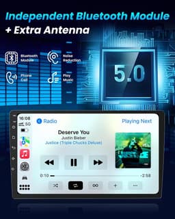 Jufodrca 10in Android 15 Car Stereo Toyota Corolla 2014-2016 CarPlay gallery image 5