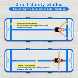 Winthai 10ft Inflatable Gymnastics Air Floor Mat Blue with Pump gallery image 2