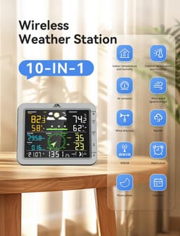 AIRAIN TECH A7G 10-in-1 Wireless Weather Station Rain Wind Sensor gallery image 2