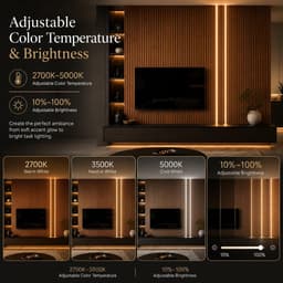DEIGCYU Smart Slat Wall LED Light Strip Kit 2x10ft 15mm Groove gallery image 5