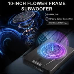 litillbuly 10in 1200W Powered Underseat Car Subwoofer RGB SUB112 gallery image 3