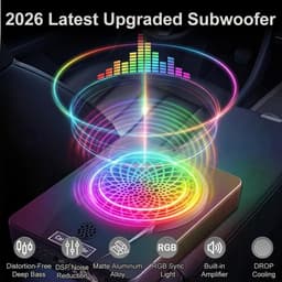 litillbuly 10in 1200W Powered Underseat Car Subwoofer RGB SUB112 gallery image 4