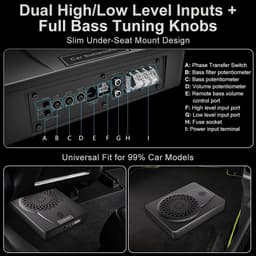 litillbuly 10in 1200W Powered Underseat Car Subwoofer RGB SUB112 gallery image 5
