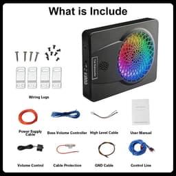 litillbuly 10in 1200W Powered Underseat Car Subwoofer RGB SUB112 gallery image 8