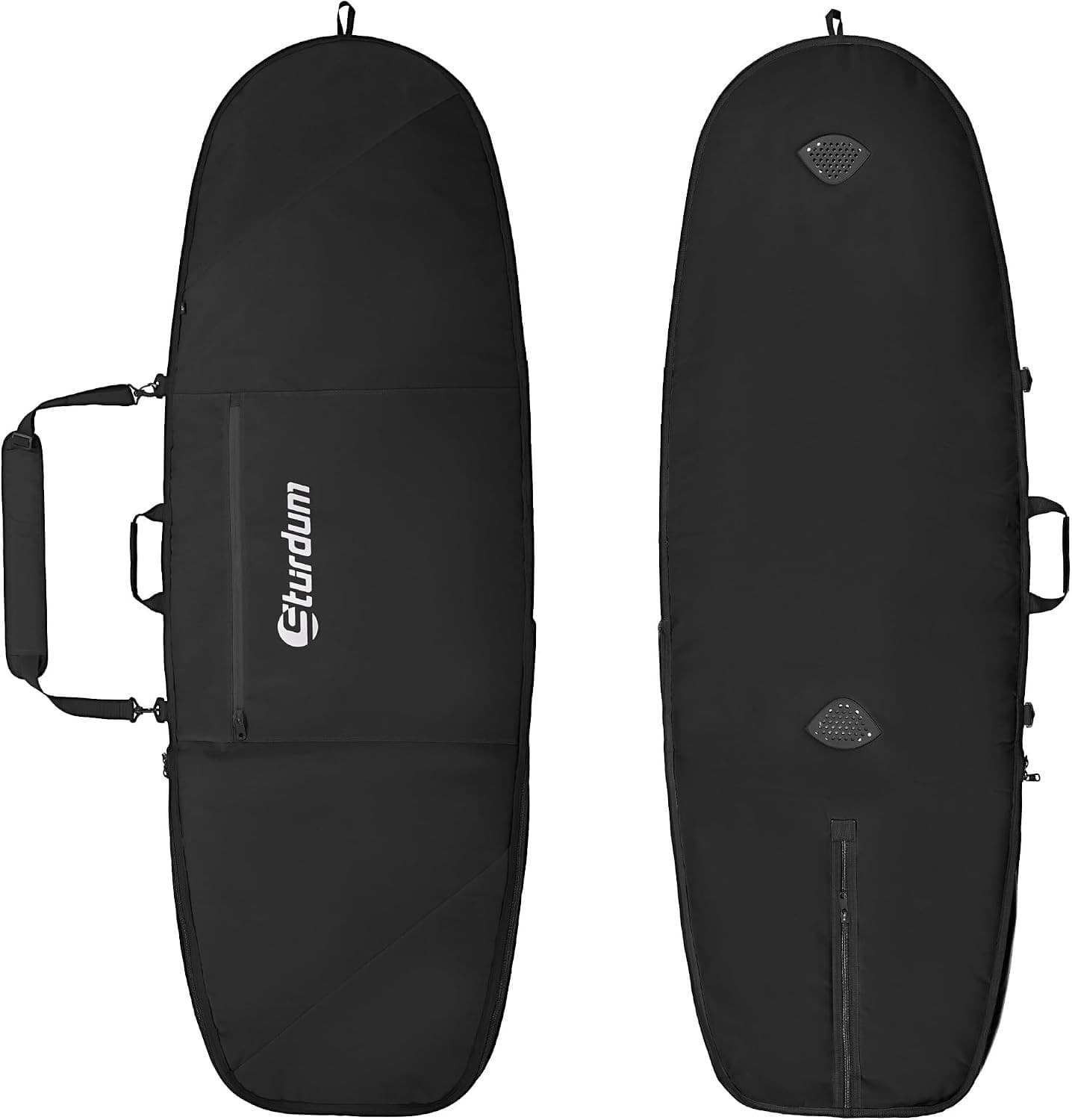 Sturdum 6ft 6in Single Surfboard Travel Bag Fin Slot Black