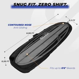 Sturdum 6ft 6in Single Surfboard Travel Bag Fin Slot Black gallery image 2