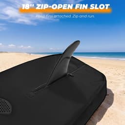 Sturdum 6ft 6in Single Surfboard Travel Bag Fin Slot Black gallery image 4