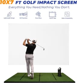 Sturdum 10x7ft Golf Simulator Impact Screen White with Bungee Cords gallery image 4