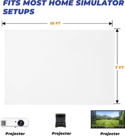 Sturdum 10x7ft Golf Simulator Impact Screen White with Bungee Cords gallery image 6