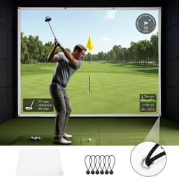 Sturdum 10x7ft Golf Simulator Impact Screen White with Bungee Cords gallery image 8
