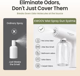 KWOOV Pet Odor Concentrate 150mL with Cordless Fine Mist Sprayer gallery image 3