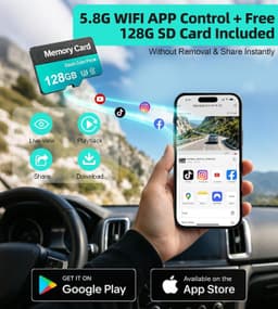 DKGEA C30-4K 3-Channel Dash Cam Front Rear Cabin 128GB WiFi gallery image 2