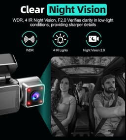 DKGEA C30-4K 3-Channel Dash Cam Front Rear Cabin 128GB WiFi gallery image 6