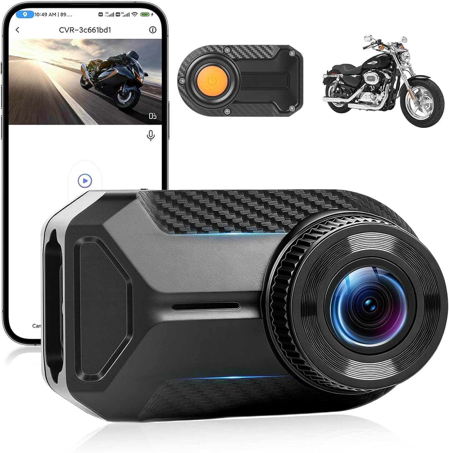 SIXWIN 1080p IP66 Motorcycle Dash Cam 110 Degree Front Camera