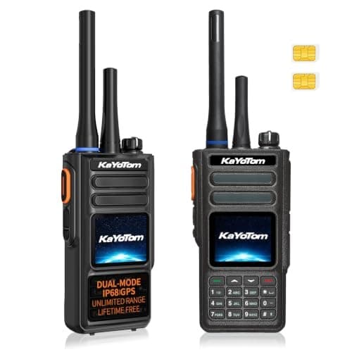 KAYOTOM D16 2-Pack 4G LTE PoC UHF 400-480MHz Two-Way Radios GPS IP68