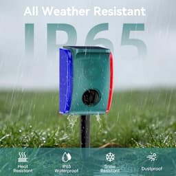 OUDAER Solar Motion Sensor Alarm 130dB 22 Sounds Red Blue Strobe Green gallery image 4
