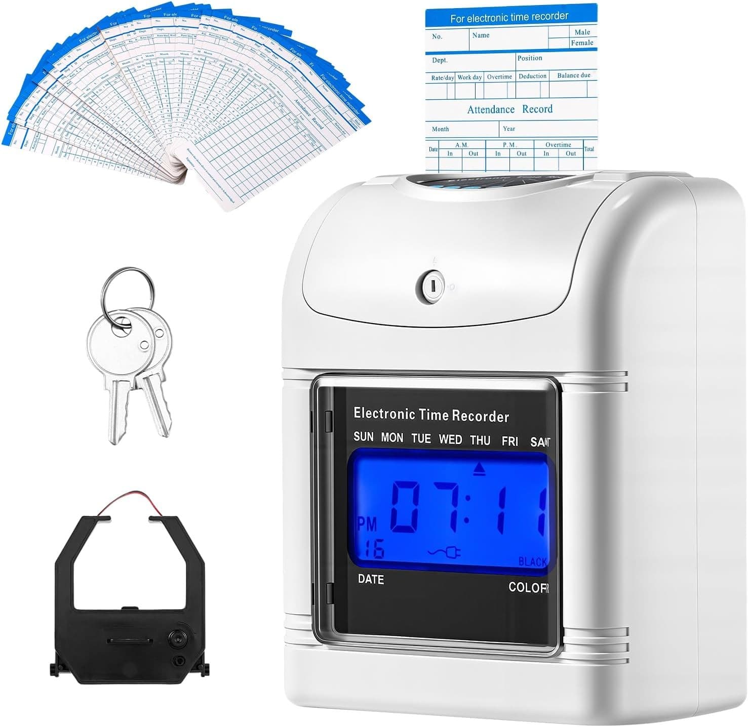 Time Clocks Time Clock Employee Time Clock Punch Machine 50 Piece Time Card Kit