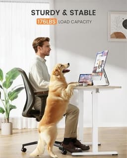 Modern Home Office Desks Natural Low Height Adjustable Desk Lifts 18.9 28.4 Inch gallery image