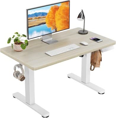 Modern Home Office Desks Natural Low Height Adjustable Desk Lifts 18.9 28.4 Inch