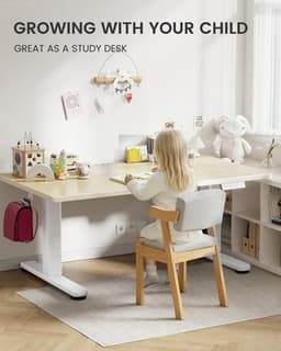 Modern Home Office Desks Natural Low Height Adjustable Desk Lifts 18.9 28.4 Inch gallery image