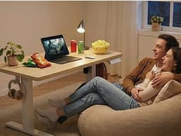 Modern Home Office Desks Natural Low Height Adjustable Desk Lifts 18.9 28.4 Inch gallery image