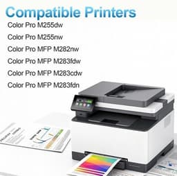 206A Toner Cartridges 4 Pack with Chip M283fdw M283cdw Toner Compatible with HP gallery image