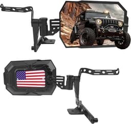 Aluminum Doors-Off Rear-View Mirrors with US Flag for Wrangler JL JLU Gladiator gallery image