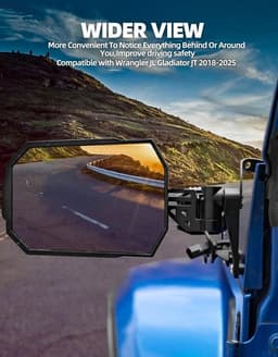 Aluminum Doors-Off Rear-View Mirrors with US Flag for Wrangler JL JLU Gladiator gallery image
