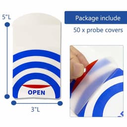 Adhesive Ultrasound Probe Covers Latex Free Clear Disposable 5×3 50 Pack gallery image