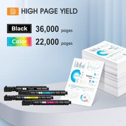 High Yield Toner Set for Canon GPR66 imageRUNNER C3326i C3935i 4-Pack KCMY gallery image