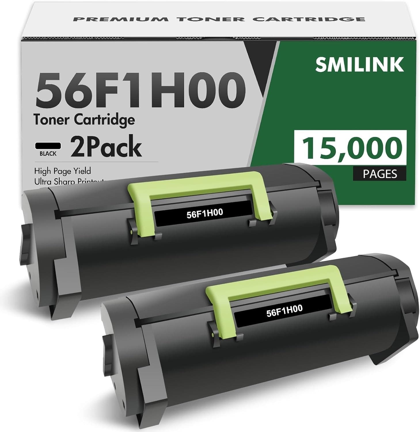 56F1H00 Black Toner Cartridge High Yield 2-Pack Compatible MS521dn MS421dn