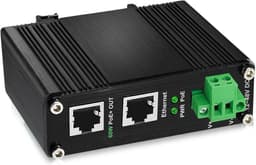 Industrial 60W PoE Injector Gigabit IEEE802.3at 48V DC 12-48V DIN Rail Mount gallery image