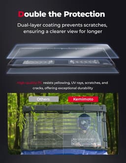 Vented Front Windshield for Kawasaki Mule Pro FXT DX DXT 2015-2025 Scratch Resis gallery image