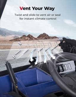 Vented Front Windshield for Kawasaki Mule Pro FXT DX DXT 2015-2025 Scratch Resis gallery image
