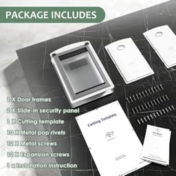 Stainless Steel Cat Door for Interior/Exterior Doors Double Flap Lock Panels Sml gallery image