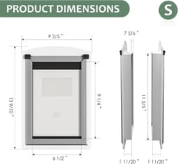 Stainless Steel Cat Door for Interior/Exterior Doors Double Flap Lock Panels Sml gallery image