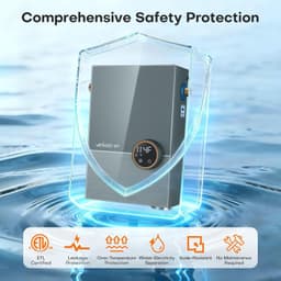 14.4kW Electric Tankless Water Heater 240V 3.5 GPM WiFi ETL Gray gallery image