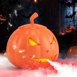 Halloween Fog Machine Pumpkin 12 LED Colors Bluetooth Speaker Remote Control gallery image