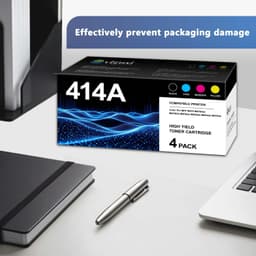 414A Toner Cartridges 4 Pack High Yield Compatible Replacement for HP 414A Ready gallery image